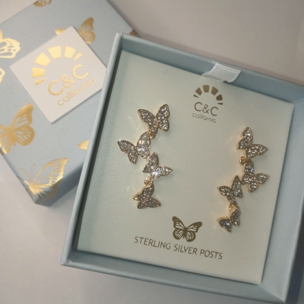 C&C California Gold Butterfly Earrings